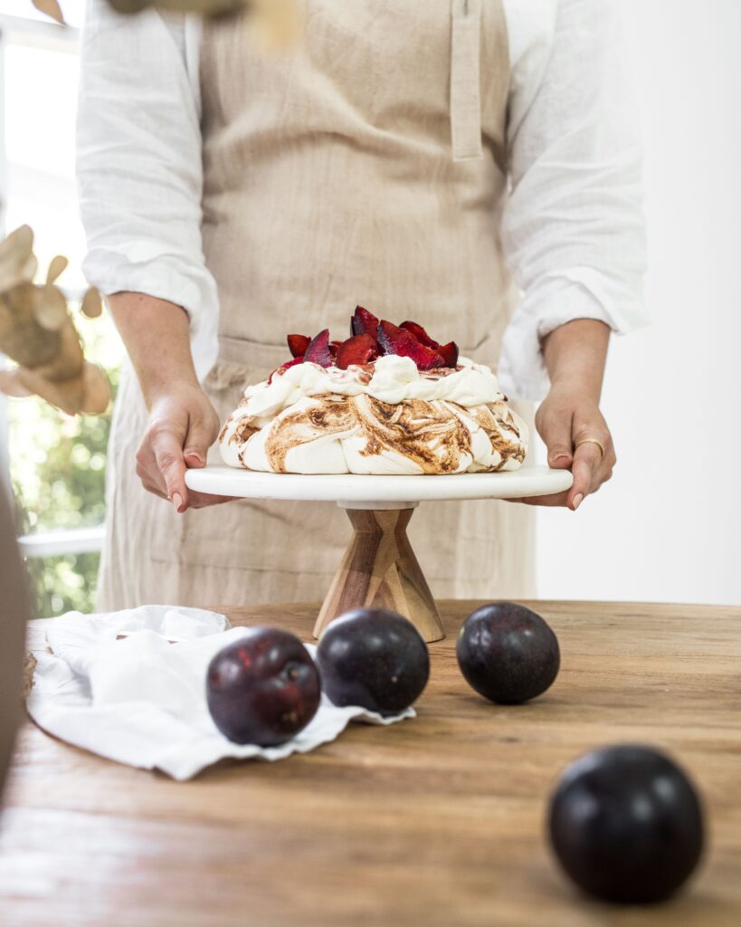 Australian Smashed Pavlova served on a large serving plate